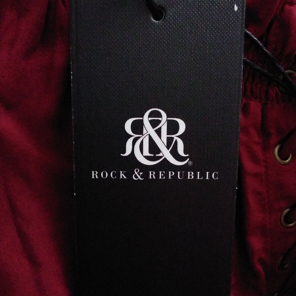 Rock & Republic Burgundy Shirt size M - Picture 3 of 7
